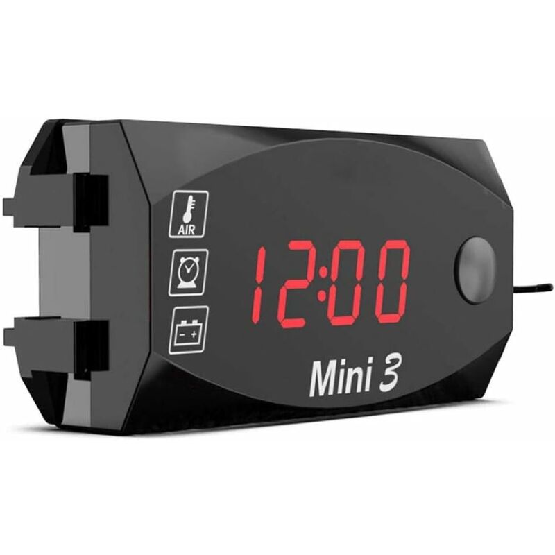 1Pc 12V Motorcycle Digital Clock Voltmeter Thermometer Motorcycle Refit Accessory 3 In 1 Electronic Meter For