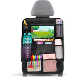 Car Organizer For Kids, Storage With 10 Pockets, Seat Protector For 9.7'' & 10.5'' Ipad Tablet, Organizer For Bottles