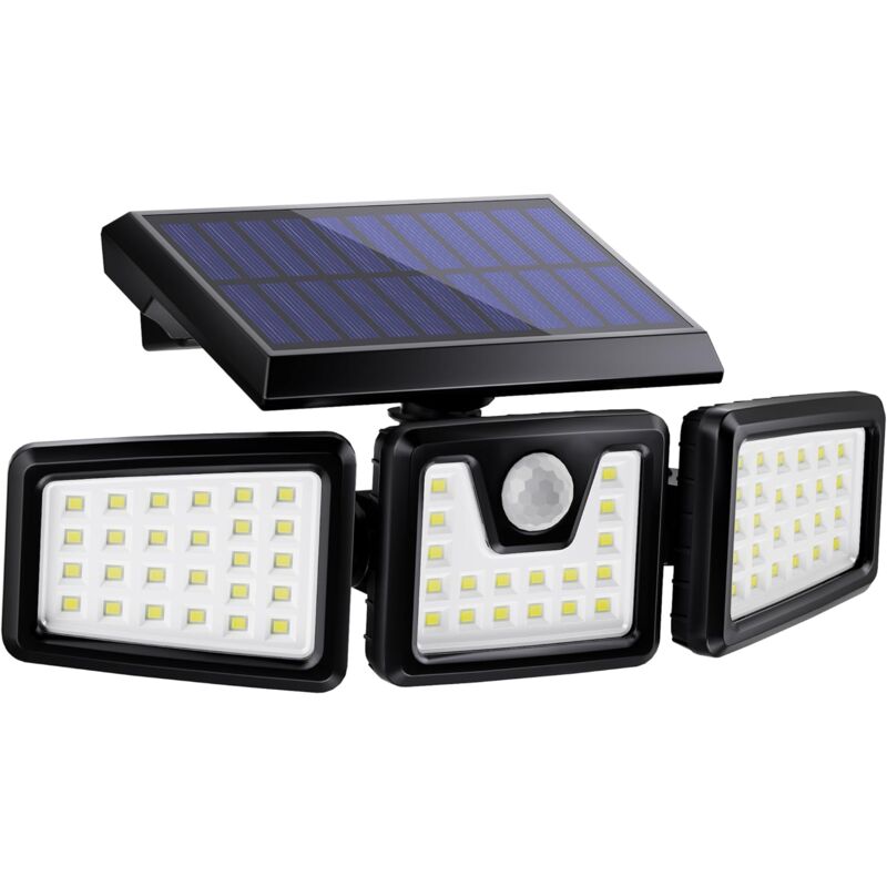 3-Head Solar Spotlight With Motion Detector