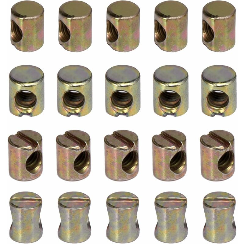 20 pcs M6 Slotted Nuts For Furniture Chairs Beds Cribs