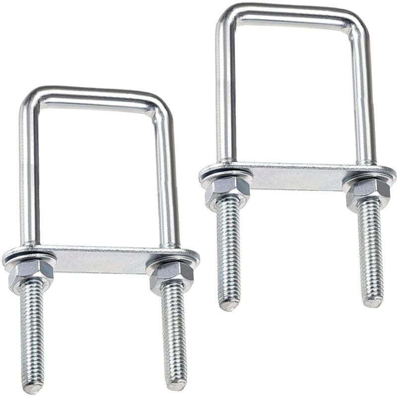 Square U-Bolts, 60X120Mm Stainless Steel U-Bolts, M8 U-Bolt With Frame Plate Nut And Washer, M8 U-Bolt For Fixing