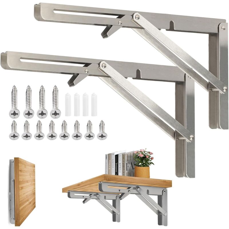 400Mm Folding Wall Shelf, 304 Stainless Steel Folding Bracket For Workbench, Folding Bracket Support, Wall Shelf