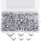 Wing Nut Assortment (100 Pieces) - Sizes M3, M4, M5, M6, M8 And M10 - 304 Stainless Steel Fastener Screws - Silver Wing