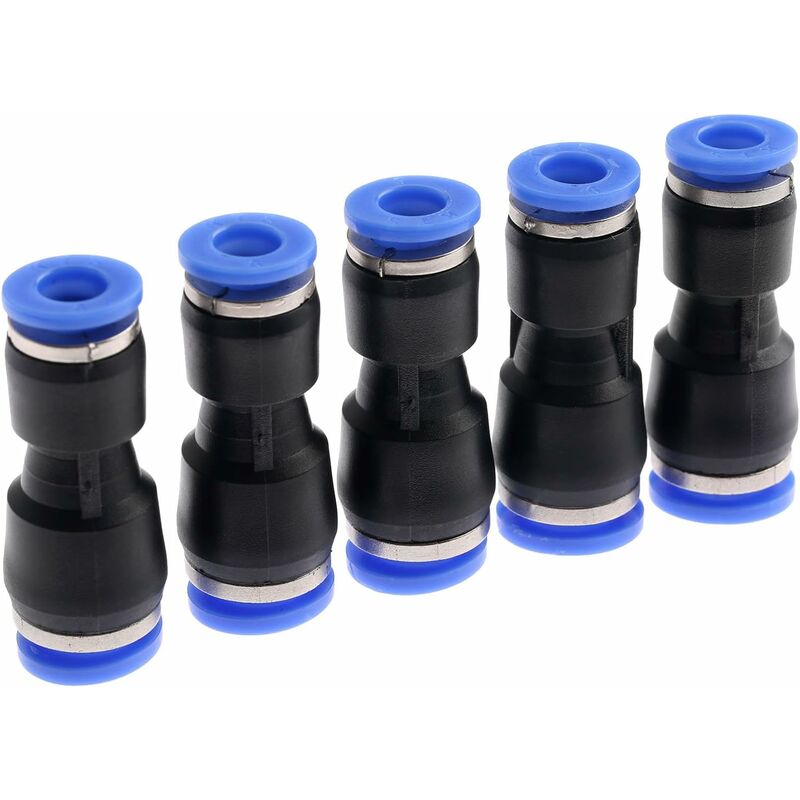 5 pcs Pneumatic Connectors Pneumatic Push In Straight Fittings Reducer Quick Release Fittings For Air Hose Pg8-6