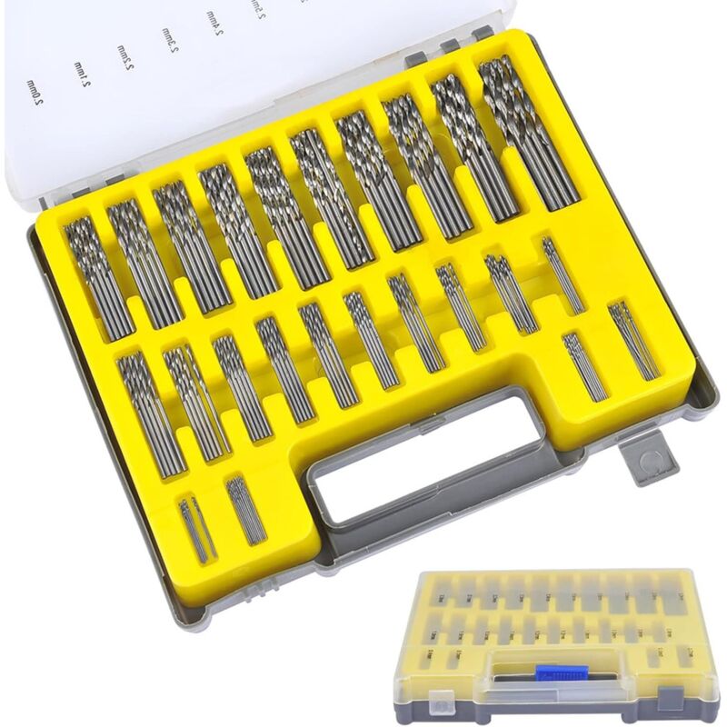 150 pcs Twist Drill Bits High Speed Steel Titanium Micro Drill Bit Set Tool 0.4Mm-3.2Mm For Wood, Metal, Plastic,