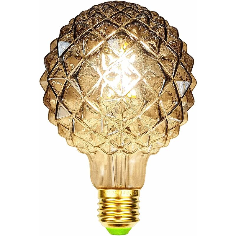 Retro LED Filament Edison Bulbs 4W Smoke Glass 220/240V E27 Crystal Decorative Light Bulbs Art Deco G95 Crystal