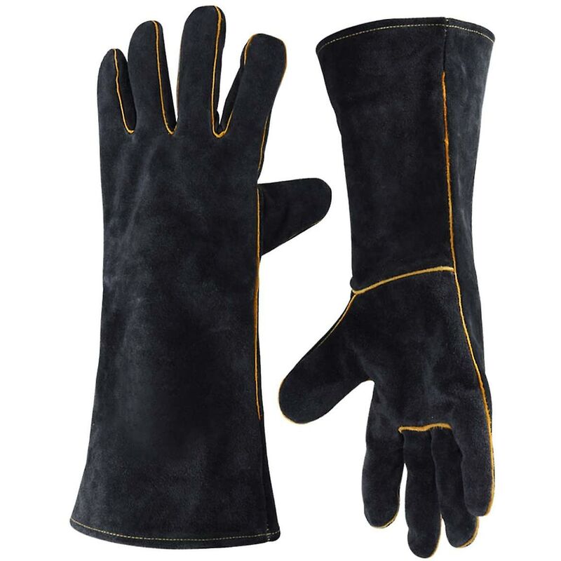 Leather Welding Gloves 932°F High Temperature Work Gloves For Welding Bbq Kitchen Baking Oven Gardening