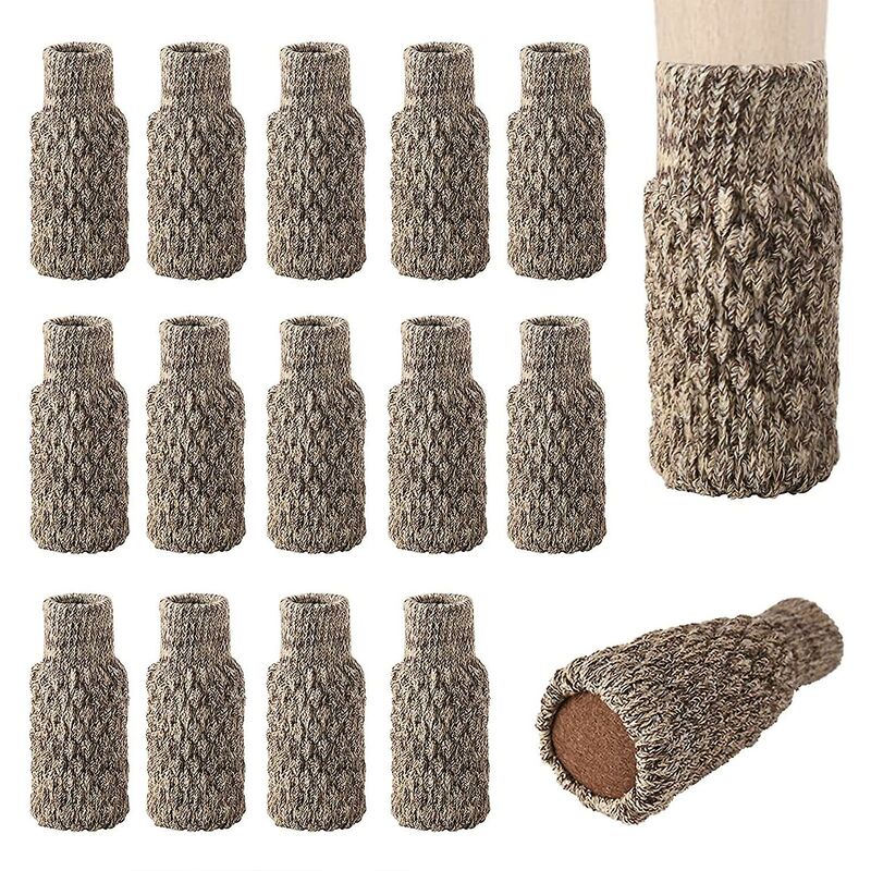 16 pcs Non-Slip Chair Leg Socks, Chair Leg Caps, Knitted Chair Leg Protectors For Floor Scratches And Reduce Noise