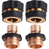 Garden Hose Quick Connectors, 3/4 Inch, 2 Sets (2 Female + 2 Male) Quick Connect Water Hose Connectors, Hose Fittings,