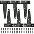 6 pcs Black T-Hinge Barn Door Hinge 4 Inch Exterior T-Hinges With 36 Screws Iron Door Hinges Heavy Duty Hinges For