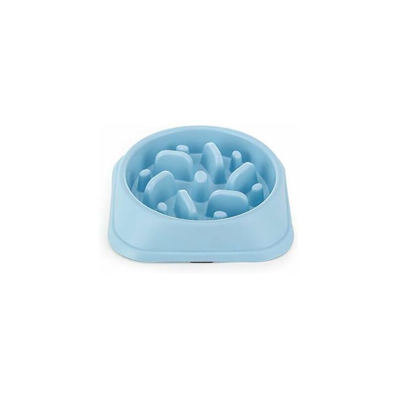 Slow Feeder Dog Bowl, Interactive Slow Feeder For Pets, Durable Square Non-Slip Pet Drinking Water Bowl Blue