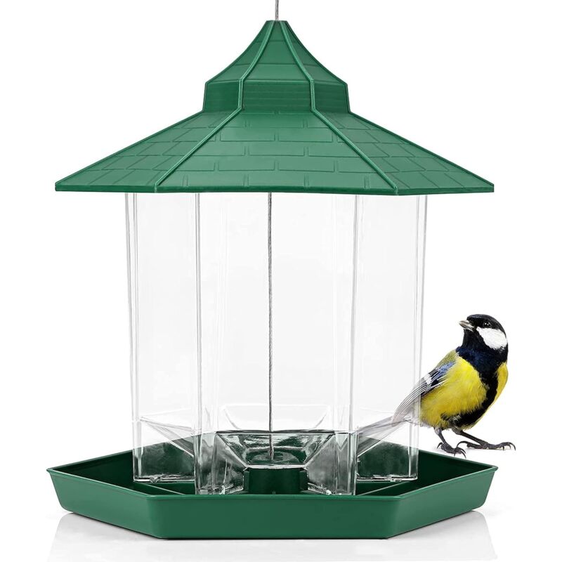 Hanging Outdoor Bird Feeder - Large Capacity Hexagonal Bird Feeder, Waterproof - Outdoor Bird Feeder With Seed