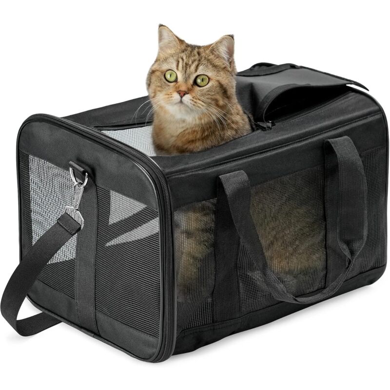 Cat Carrier Bag/Dog Carrier Bag For Cats, Small Dogs, Kittens Or Puppies, Soft And Foldable With Wool Mat For Travel By
