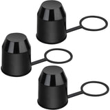 3 pcs Set Protective Caps For Trailer Hitch. Plastic - With Safety Ring - Weatherproof And Car Wash Resistant.