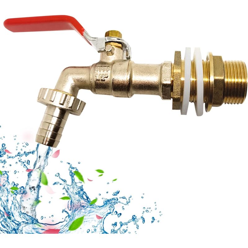 1000L Tank Faucet, Rainwater Harvesting Faucet Tank Adapter 1/2" (13Mm) Faucet, Ibc Drain Tank Adapter For Faucet,