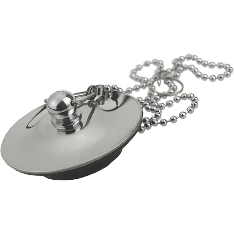 Sink Plug With Chain Rustproof Bathtub Stopper Drain Plug With Rubber Ring Bathtub Drain Cover Plug For Sink Bathtub