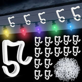 100 pcs Christmas Light Hooks, Outdoor ROof Gutter Hooks, Plastic Christmas Light Clips For Decorative Lights Gutter