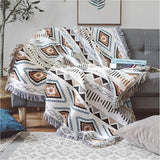 Sofa Blanket With Tassel, Couch Throws, Knitted Blanket, Aztec Ethnic Style Blanket, For Home, Office, Travel, Camping.