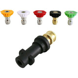 Pressure Washer Adapter, To 1/4" Quick Connect For Karcher K2-K7, With 5 Pressure Washer Nozzle Tips, Multi-Grade, 2.5