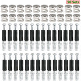 Cam Fittings 50 Pair Furniture Cabinet Panel Connection Ø15Mm Invisible Connector For Kitchen Cabinet, Cupboard, Wooden
