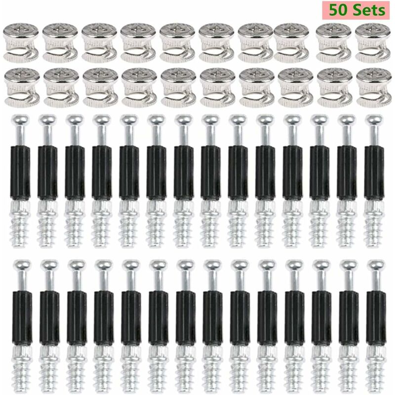 Cam Fittings 50 Pair Furniture Cabinet Panel Connection Ø15Mm Invisible Connector For Kitchen Cabinet, Cupboard, Wooden