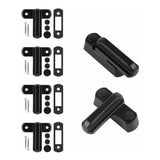Sash Jammer Additional Window Lock, 4 Door Window Locks Block Aluminum Alloy With 8X Screws, Home Security, Child