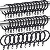 Metal Curtain Rings, Curtain And ROd Hanging Rings, 30Mm Inner Diameter Drapery Sliding Eyelet Rings (Black, 40 Pack)