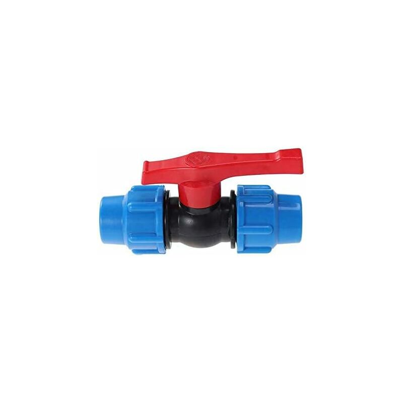Mdpe Plastic Ball Valve - Compression Pipe Fitting With Inline Ball Valve - For Use With Water Pipe - 32Mm