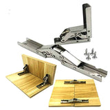 2 pcs Stainless Steel 90 Degree Folding Shelf Hinge Hidden Bracket Table Support Hinge Furniture Accessories Folding