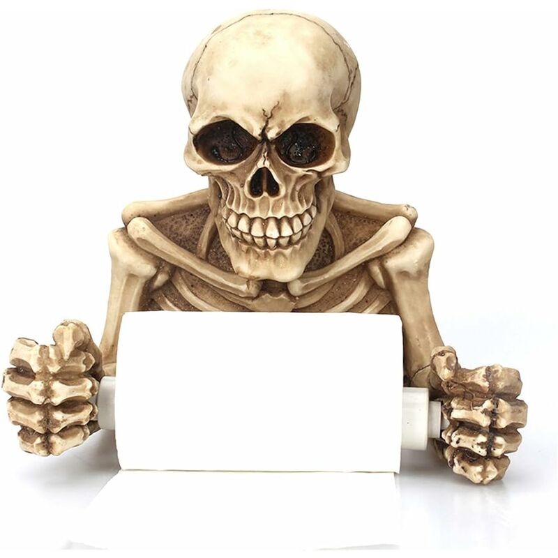 Toilet Paper Holder, Skeleton Toilet Paper ROll Decor, Spooky Halloween Decorations, Wall Mounted Toilet Paper Holder