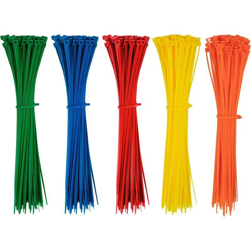500 Pieces Colorful Plastic Cable Ties 200Mm X 2.8Mm Self-Locking Nylon Electrical Cable Ties For Gardening Cable