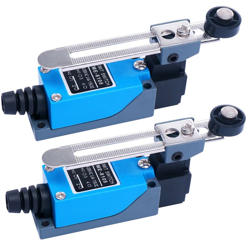 2 pcs Me-8108 Momentary Limit Switch, Adjustable ROtary Lever Switch Nc-No For Machinery And Other Electronic Equipment