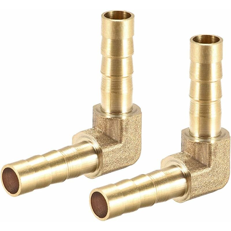 Map 2 pcs 6Mm Brass Barbed Hose Barb Fitting 90 Degree Elbow Tube Coupler