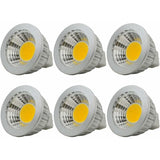 6 Units, Mr16/Gu5.3 Cob LED Bulb, 3W / 210Lm, Dc 12V, Warm White 2700K, Equivalent To 20W Halogen Bulb, Ø50X52, 90°