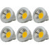 6 Units, Mr16/Gu5.3 Cob LED Bulb, 3W / 210Lm, Dc 12V, Warm White 2700K, Equivalent To 20W Halogen Bulb, Ø50X52, 90°