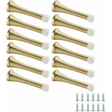 12 Pack Spring Door Stops - Polished Brass
