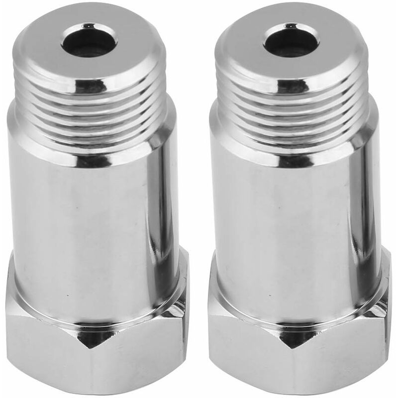 Oxygen Sensor 2 pcs 45Mm M18 1.5 Check Engine Light Eliminator O2 Adapter+Oxygen Sensor Adapter O2 