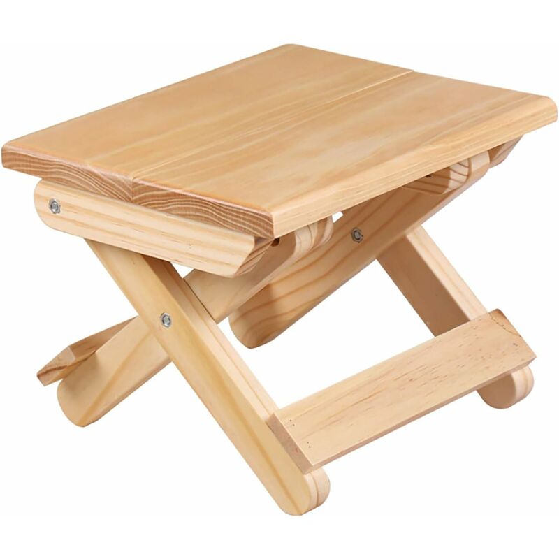 Solid Wood Folding Step Stool For Home, Play, Fishing, Garden, 24X19X17.8 Cm
