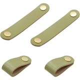 4 pcs Leather Handle Furniture Knobs Leather Handles Window Leather Door Knobs Wardrobe Door Knobs For Cabinets