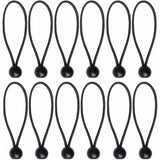 12 pcs Black Tarpaulin Bungees Balls Tarp Bungee Cord For Banner, Tarpaulins, Pavilions, Tents, Tent Bungee Hooks,