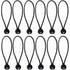 12 pcs Black Tarpaulin Bungees Balls Tarp Bungee Cord For Banner, Tarpaulins, Pavilions, Tents, Tent Bungee Hooks,
