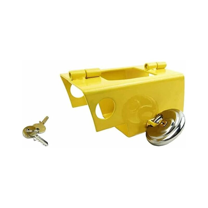 Heavy Duty Steel Caravan/Trailer Hitch Lock With Padlock