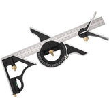 Metal Combination Square Multi-Function Carpentry Ruler Combination Angle Ruler With Zero Level Protractor Straight