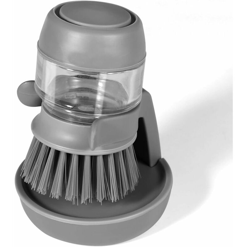 Soap Dispensing Dish Brush, Kitchen Hand Brush For Cleaning Dishes, Pots, Pans And Sinks -- Gray V014Dcbgre One Size