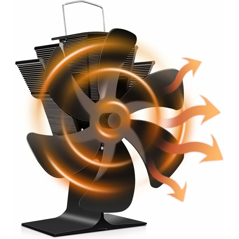 Wood Stove Fan 6 Blades Heat Powered Fireplace Fan Quiet Fan With Overheat Protection For Wood Burning Stove Gas