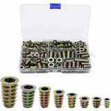 230 pcs Zinc Alloy Hex Threaded Insert Nuts Threaded Insert Nuts External Thread M4 M5 M6 M8 For Wood Furniture Nut