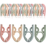12 Pack Portable Foldable Plastic Travel Hangers Space Saving With Non-Slip Multi-Functional Travel Accessories For