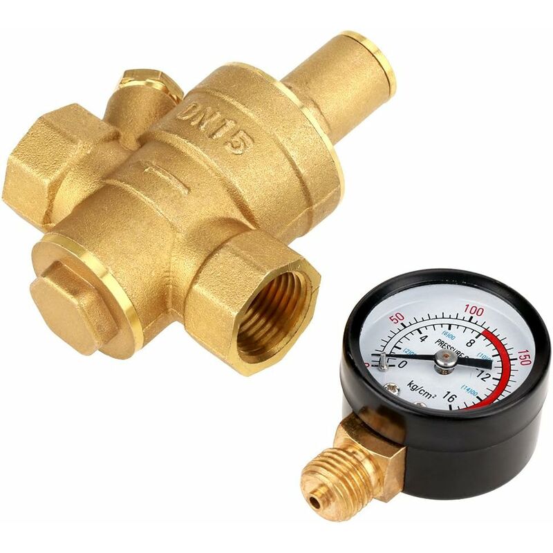 Adjustable Water Pressure Regulator Reducer With Dn15 Brass Measuring Meter