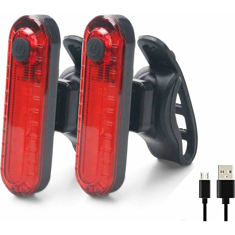Bike Tail Lights - 2 Pack Bicycle Rear Lights, Usb Rechargeable Cob LED Waterproof Bike Rear Light, 4 Lighting Modes