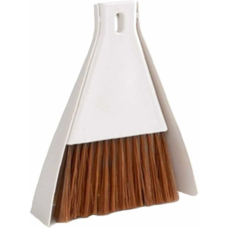 1Set Mini Dustpan Brush Sets, Cleaning Brush For Table, Desk, Countertop, Keyboard, Car, Camping (Beige)